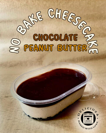 Deliciosa product poster for No bake Cheesecake Chocolate Peanut Butter flavor