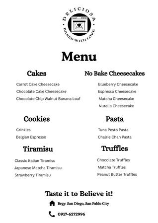 Deliciosa Menu design